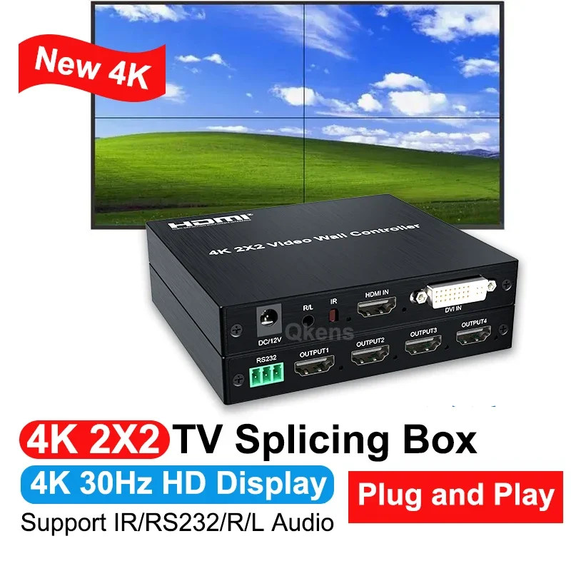 4K 2x2 HDMI TV Wall Controller - Home Cinema Video Processor ulasan dan harga