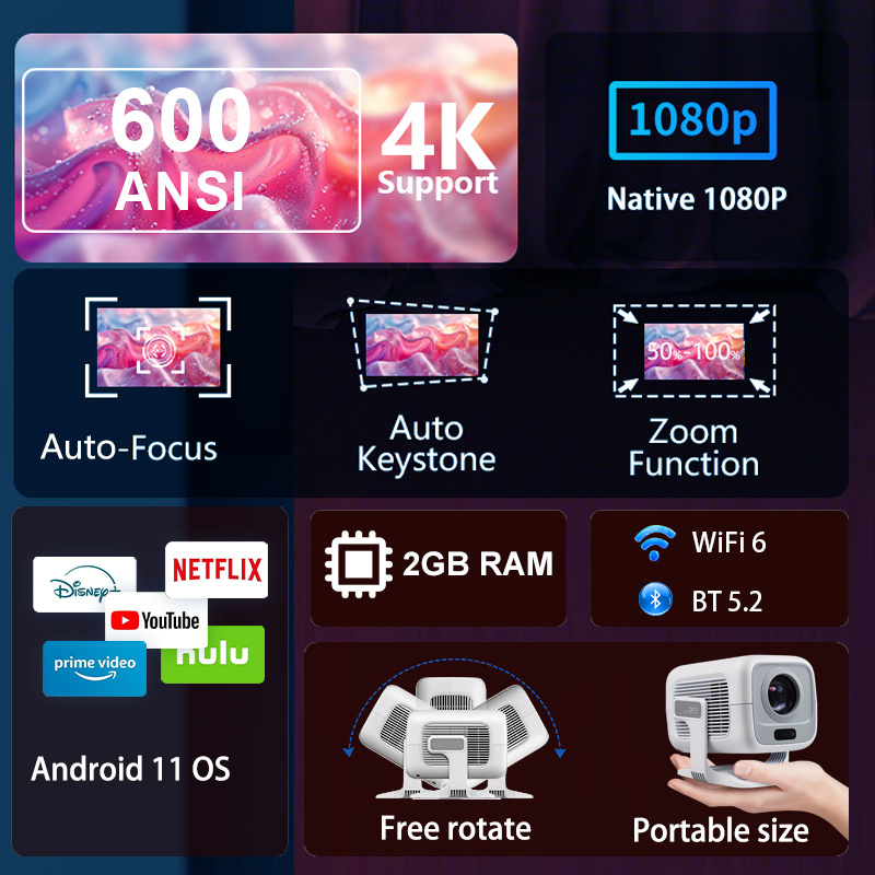 HUAWEISHI 4K Projector Android - Home Cinema Focal ulasan dan harga