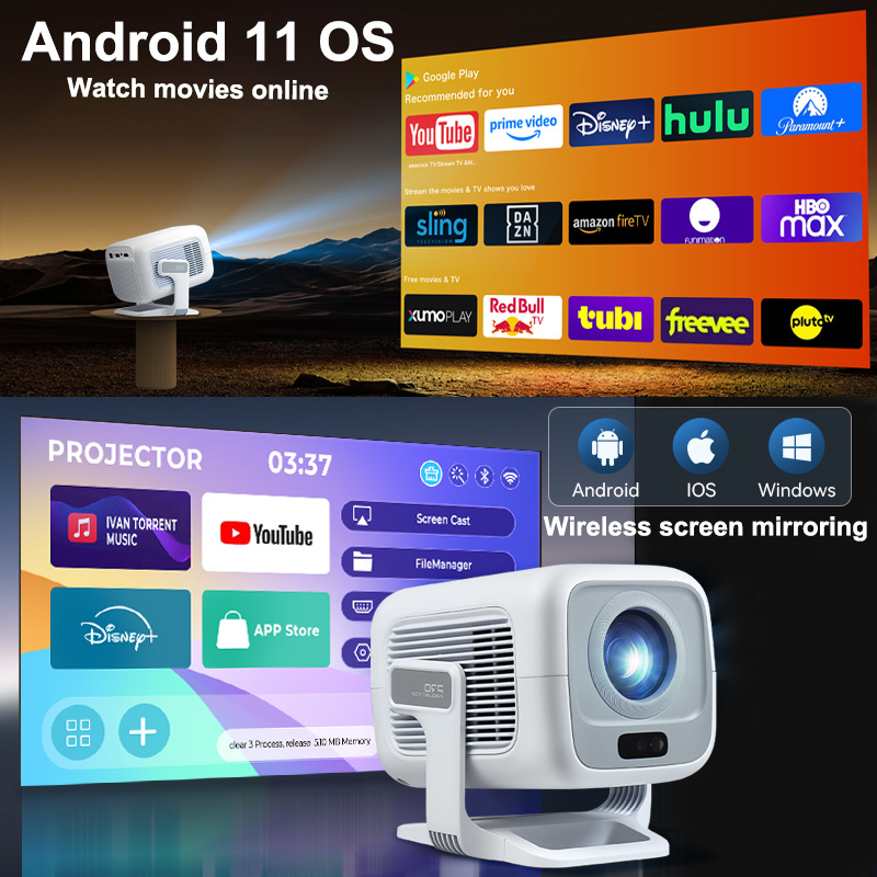 HUAWEISHI 4K Projector Android - Home Cinema Focal ulasan dan harga