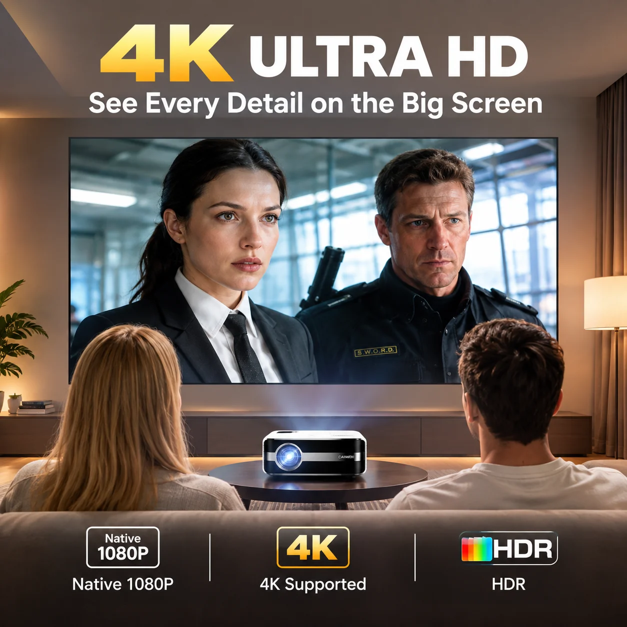 New A9S 4k 4000ANSI Projector  - Home Cinema Speaker System ulasan dan harga